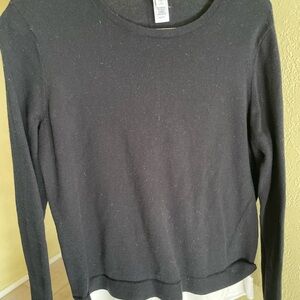 J. Jill Black Long-Sleeve Crewneck Top